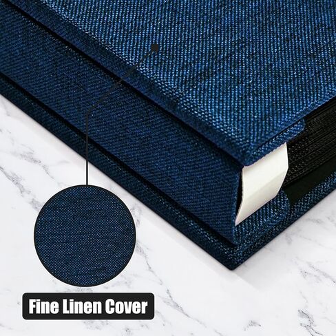Photo Album 4x6 with 100 Pockets,Slip-in Picture Albums,Linen Cover Memory Book with Front Window,Black Page Vertical Photo Book for Wedding,Family,Anniversare,Baby,Vacation(Sky Blue) in Saudi Arabia