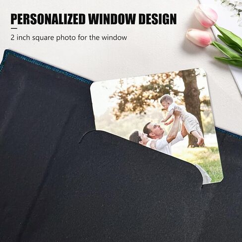 Photo Album 4x6 with 100 Pockets,Slip-in Picture Albums,Linen Cover Memory Book with Front Window,Black Page Vertical Photo Book for Wedding,Family,Anniversare,Baby,Vacation(Sky Blue) in Saudi Arabia