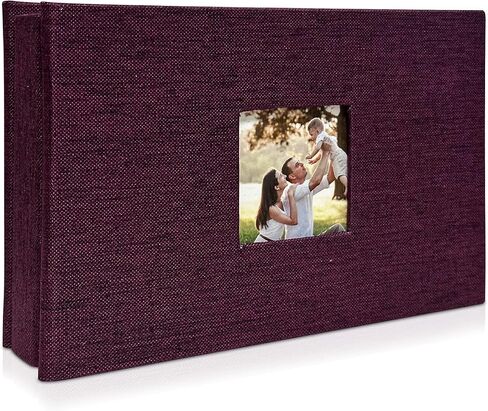 Photo Album 4x6 with 100 Pockets,Slip-in Picture Albums,Linen Cover Memory Book with Front Window,Black Page Vertical Photo Book for Wedding,Family,Anniversare,Baby,Vacation(Sky Blue) in Saudi Arabia