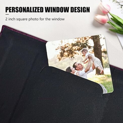 Photo Album 4x6 with 100 Pockets,Slip-in Picture Albums,Linen Cover Memory Book with Front Window,Black Page Vertical Photo Book for Wedding,Family,Anniversare,Baby,Vacation(Sky Blue) in Saudi Arabia
