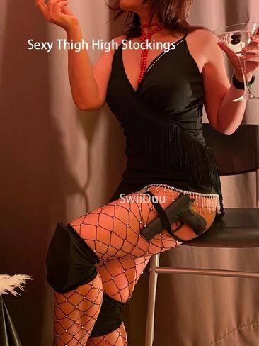 النساء الفخذ العليا جوارب الجوارب حجر الراين البريق جوارب شبكية جوارب طويلة طماق الملابس الداخلية السراويل in Kuwait