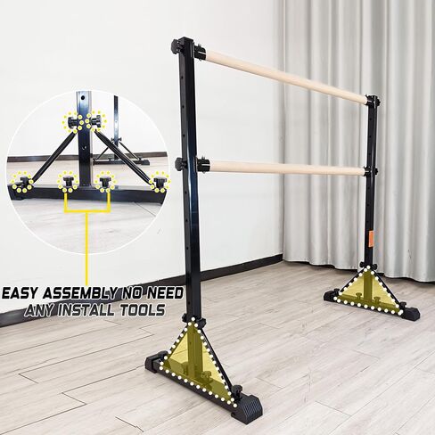 Portable Ballet Barre,Adjustable Height,Heavy Duty, No Tools,Dance Bar for Stretching & Balance Excercise,Sturdy Construction for Balance Workout,Weight Capacity 350 LBS in Kuwait