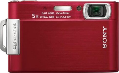 كاميرا رقمية Sony Cybershot DSC-T200 بدقة 8.1 ميجابكسل مع تكبير بصري 5x مع تثبيت صورة فائق الثبات (أحمر) (متجدد) in Saudi Arabia