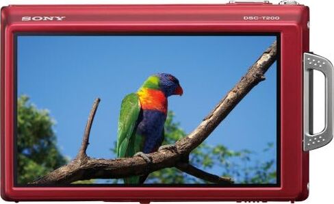 كاميرا رقمية Sony Cybershot DSC-T200 بدقة 8.1 ميجابكسل مع تكبير بصري 5x مع تثبيت صورة فائق الثبات (أحمر) (متجدد) in Saudi Arabia