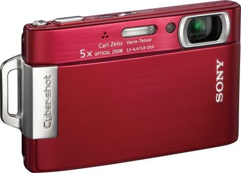 كاميرا رقمية Sony Cybershot DSC-T200 بدقة 8.1 ميجابكسل مع تكبير بصري 5x مع تثبيت صورة فائق الثبات (أحمر) (متجدد) in Saudi Arabia