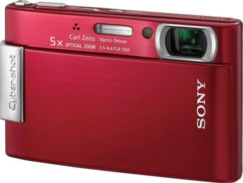 كاميرا رقمية Sony Cybershot DSC-T200 بدقة 8.1 ميجابكسل مع تكبير بصري 5x مع تثبيت صورة فائق الثبات (أحمر) (متجدد) in Saudi Arabia