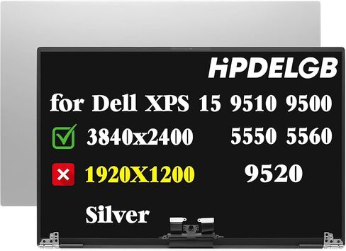 Replacement for Dell XPS 15 9500 9510 9520 Precision 5550 5560 LCD Touch Display Screen Assembly 15.6" 3840x2400 UHD 4K+ IPS Silver in Saudi Arabia