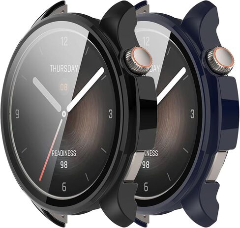 Case Compatible with Amazfit Balance Frame PC Protective Cover + Tempered Glass Film for Amazfit Balance Smartwatch Screen Protectors Accessories (Black&Clear) in Saudi Arabia