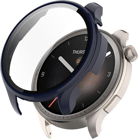 Case Compatible with Amazfit Balance Frame PC Protective Cover + Tempered Glass Film for Amazfit Balance Smartwatch Screen Protectors Accessories (Black&Clear) in Saudi Arabia