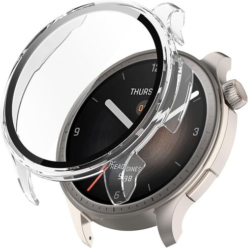 Case Compatible with Amazfit Balance Frame PC Protective Cover + Tempered Glass Film for Amazfit Balance Smartwatch Screen Protectors Accessories (Black&Clear) in Saudi Arabia