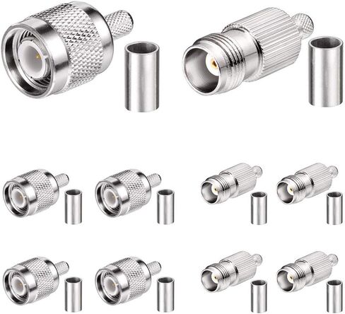 Superbat TNC Crimp Connectors Kit TNC Male + TNC Female Crimp Solder Connector Kit for RG58 RG303 RG141 RG142 RG400 LMR195 Low Loss Coax Cable(10 Pack in Total) in Saudi Arabia
