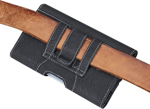 LBYZCASE Leather Phone Holster Case with Belt Clip for iPhone 14 Plus/14/13/12/11 Pro Max/XS Max/Galaxy S22 Ultra/S22 Plus/S21 Ultra/S21 Plus/S20 Ultra/S20 Plus/Google Pixel 7 Pro (Black) in Saudi Arabia