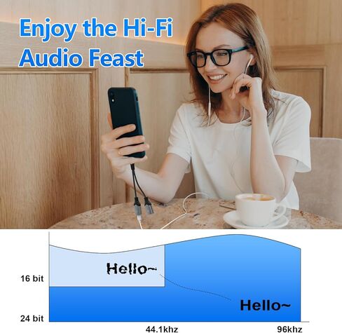 محول مقسم Lightning مزدوج من Opluz، سماعة رأس وشاحن 2 في 1 لهاتف iPhone، يدعم المكالمات والشحن السريع، معتمد من MFI in Kuwait