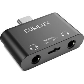 Cubilux USB C to 3.5mm TRRS Microphone Adapter with Headphone Jack for iPhone 15+/15 Pro Max iPad 10 iPad Pro/Air 5 4, Samsung S24/S23/S22/S21/S20 Tab S9/S8/S7/S6 More, Type C Audio MIC Connector