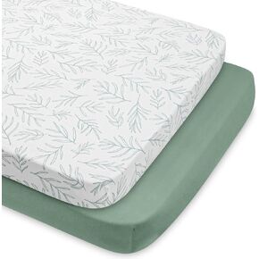 مجموعة ملاءات الأطفال واللعب من Babebay، عبوتين من ملاءات سرير الأطفال الصغيرة الملائمة لمراتب Pack N Play وساحة اللعب، ملاءات أطفال من القطن الناعم من نسيج جيرسي للأطفال الأولاد والبنات (Boho Rainbow) in Kuwait