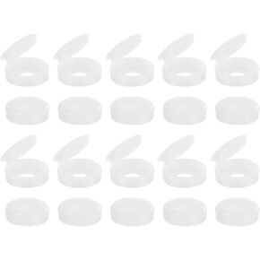 uxcell 150Pcs Screw Caps, 5.3mm/0.21" ID Screw Snap Covers Washer Flip, PVC Hinged Screw Cover Caps for Covering Screw Heads(White)