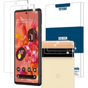 Screen Protector for Google Pixel 9 Pro Fold, [2+2 Pack] Tempered Glass for Pixel 9 Pro Fold & Camera Lens Protectors[Ultrasonic Fingerprint Unlock] [Case Friendly] [Bubble-Free] 6.3 Inches