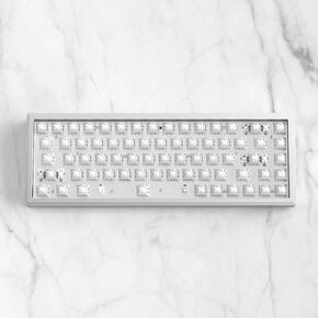 DrunkDeer A75 Rapid Trigger Mechanical Keyboard TKL Aluminum Case Wired Magnetic Switch Compact 82Keys RGB No Keycap,with Knob,Sliver White