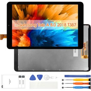 Screen Replacement for Samsung Galaxy Tab A 8.0 2018 T387 LCD Display SM-T387 SM-T387W SM-T387V T387T T387A Digitizer Screen Touch Assembly with Tools(Black)