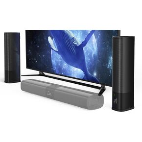 Saiyin Sound Bars for Smart TV, Soundbar with Optical/ARC/AUX and Bluetooth Inputs, Surround Sound System with Flexible Placement Options,Wall Mountable