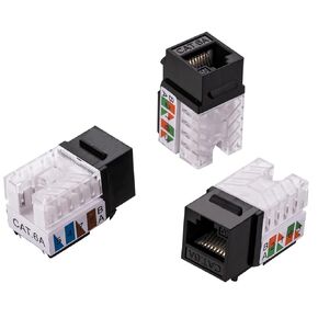 CAT6A 45° Angled Keystone Ethernet Wall Jack Punch Down UTP 45-Degree (Easier Termination Than 90-Degree), RJ45 Slim Profile Speed Termination (10, White)