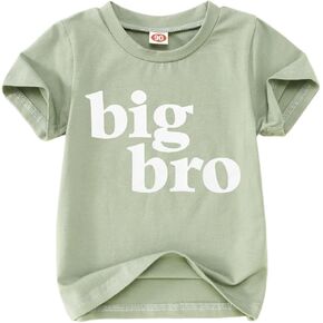 KEKEMI Big Bro Shirt for Toddler Promoted to Big Brother Announcement T-Shirt Baby Boy Brother Matching Crewneck Tee Tops