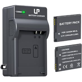 LP NB-8L Battery Charger Pack, 2-Pack 1300mAh Replacement Batteries for Canon PowerShot A2200 is, PowerShot A3000 is, PowerShot A3100 is, PowerShot A3200 is, PowerShot A3300 is Digital Cameras