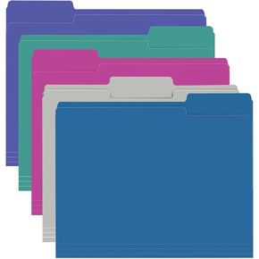 File Folder, RAZCC 150 Pack 1/3 Cut Tab File Folders Letter Size, Colored File Folders for Office Classroom Use, Colored Folders with Tabs, Assorted 5 Colors