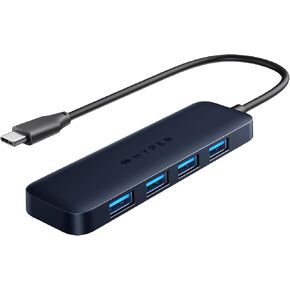 Hyper Drive 4 Port USB A to USB C Hub. Connect Devices w/ 4 Fast USB-A Ports, 5Gbps Data Transfer Speed USB A and C Hub. Plug-and-Play Hyper USB C Hub. Made with Recycled Materials.