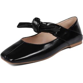 Gold Mary Jane for Women Square Toe Mary Jane Pumps Bow Knots Ballet Flats for Women Designer Flats Slip On Dress Ballerina Shoes.
