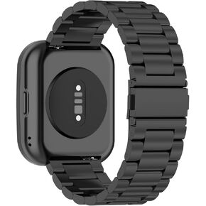أساور ساعة ذكية متوافقة مع Amazfit Bip 5 حزام صلب من الفولاذ المقاوم للصدأ للنساء والرجال سوار معصم معدني لساعة Amazfit Bip 5