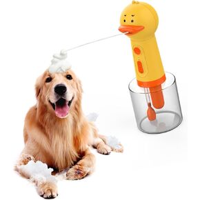 electric foam soap dispenser for dog bath/cat bath/kitchen sink/bathroom/, rechargeable, 9 inx 3.2in x 3.2in 350ml capacity 1200mAh IPX 7 waterproof (gray)