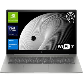 HP Envy Business Laptop, 17.3" FHD Touchscreen, Intel Core Ultra 7 155U, NVIDIA GeForce RTX 3050, 64GB DDR5 RAM, 8TB SSD, HDMI, Thunderbolt 4, IR Camera, Wi-Fi 7, Windows 11 Pro, Grey