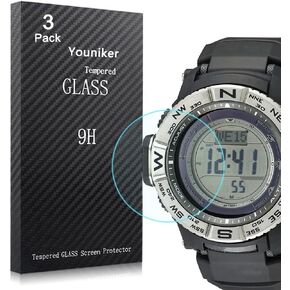 3 Pack Compatible with PRW3500 Watch Screen Protectors Tempered Glass for PRW-3500/ PRW-3500Y/ PRW-3500T Screen Protector Foils Glass Anti-Scratch