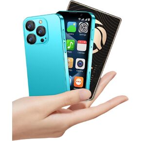 Mini Phone XS18Pro 3.0 Inch HD 2GB+16GB 3.0 Inch HD Quad Core Dual Sim Card Child Mobile Phone Android Kids Super Small 3G Mobile Mini Smartphone Student Pocket Cellphone(Azure Blue)