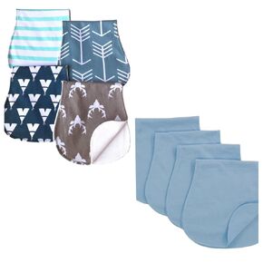 Baby Burp Cloths Set - Curved Design, Absorbent and Soft, Double-Layered Value Pack