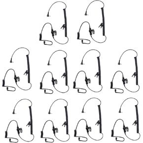 XL200 2.5 mm Listen Only Ear Piece Acoustic Coil Black Tube Earpiece Radio Receiver Headset Compatible with Harris,HYT,Hytera SM26M1 XL-200 XL 200 Lapel Mic Shoulder Microphone(10Pack,Wired)