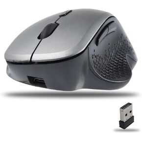 Ergonomic Wireless Mouse Bluetooth & 2.4GHz Dual-Mode Vertical Mouse Rechargeable Silent Ergo Mouse with USB Receiver 3 Adjustable DPI Portable Optical Mouse for Laptop PC Computer Desktop (Black)