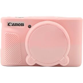 SX740 Camera Case, SX740 Camera Cover Silicone Sleeve Protective Case with Removable Lens Cover, Anti-Scratch Soft Camera Body Skin for Canon PowerShot SX740/SX730 HS Digital Camera,Rose