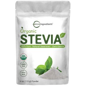 Pure Organic Stevia Powder, 1 Pound (2,837 Servings), Highest Grade Stevia Green Leaf Extract Reb-A | Reduced Bitter Aftertaste | 0 Calorie, Natural Sweetener, Sugar Alternative, Keto Friendly