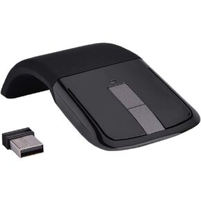 Yunseity Foldable Arc Touch Mouse, USB Receiver for PC Notebook, Stylish Appearance, Ergonomically Designed (Black)