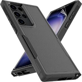for Samsung Galaxy S23 Ultra Case: Dual Layer Protective Heavy Duty Cell Phone Cover Shockproof Rugged with Screen Protector - Military Protection Bumper Tough - Samsung Galaxy S23 Ultra 2023, Black