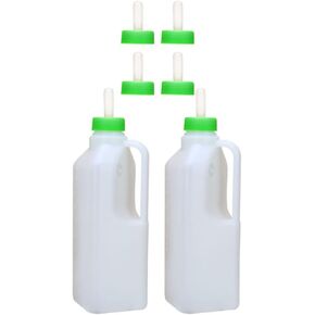 Lamb Milk Bottle Calf Goat Milk Feeder Bottle Baby Milk Feeding Screw- On Teat Feeder Detachable Sheep Replacement Bottle with Handle 850ml