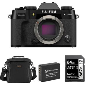 Fujifilm X-T50 Mirrorless Camera Body Bundle, Black