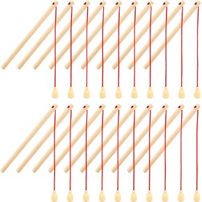 20 Pack Mini Wooden Magnetic Fishing Pole Small Wood Magnet Pole Fishing Rod Wooden Magnetic Fishing Game Rod for Preschool Boys Girls Fishing Game Activity