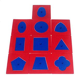 Montessori Professional Quality Metal Insets Set/10 Baby Early Childhood Education Preschool Geometrical Shapes Learning Toys Blue
