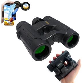12x26 Binoculars for Adults, Large View Compact Binoculars with Low Light Vision, High Powered Easy Focus Waterproof Binoculars for Bird Watching Outdoor Travel Hiking Hunting Concert