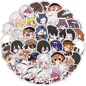 66Pcs Cartoon Cute Bungo Stray Dogs for Laptop Phone Water Bottles Skateboard Luggage Car Bumper, etc FJKT