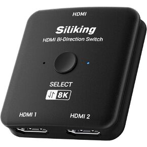 Bidirectional HDMI 2.1 Switcher, 8k@60Hz HDMI Splitter for Dual Monitors, 1 in 2 Out HDMI Switch, HDR HDMI Hub, Compatible with PS5/4, Xbox, Blu-Ray, Computers, TVs, and More