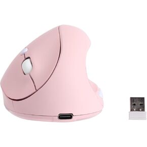 2.4G Vertical Wireless Mouse with USB Receiver, Ergonomic Vertical Design, Rechargeable Silent Portable Vertical Mice for laptop, Pc, Computer, Desktop, Notebook etc(Pink) in Kuwait